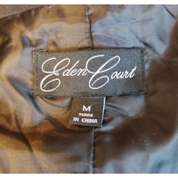 EDEN COURT Womens M Black Tie Deep V-Neck Sleeveless Button Up Collard Blouse - Picture 3 of 4